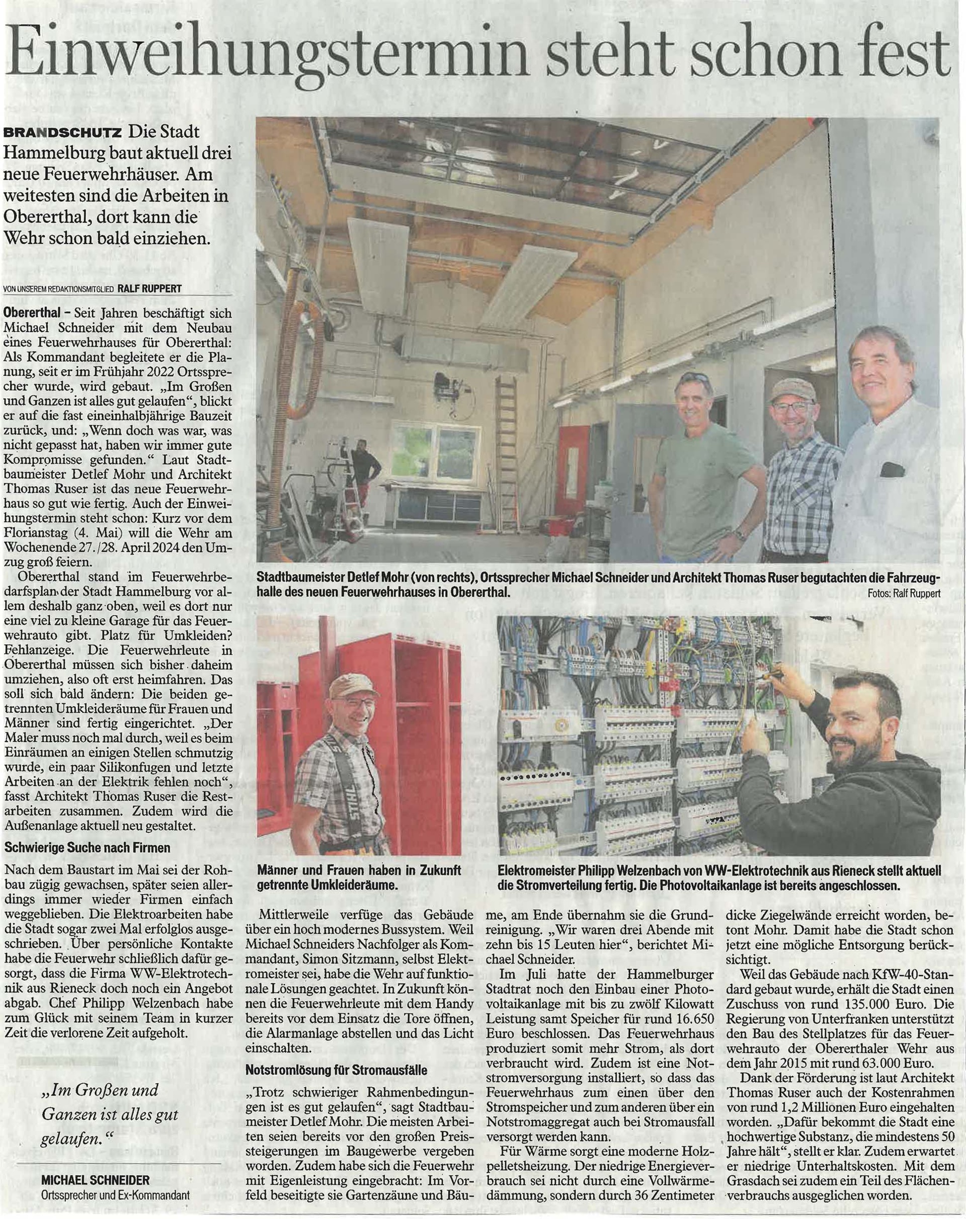 Einweihung Feuerwehrhaus bei WW-Elektrotechnik e.K. in Rieneck